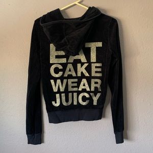 Navy blue and silver juicy couture zip up hoodie